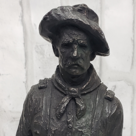 Michael Garman Western Décor of 1969 Cowboy W/ Pistol Holster Bronze Tone Statue - Picture 7 of 8